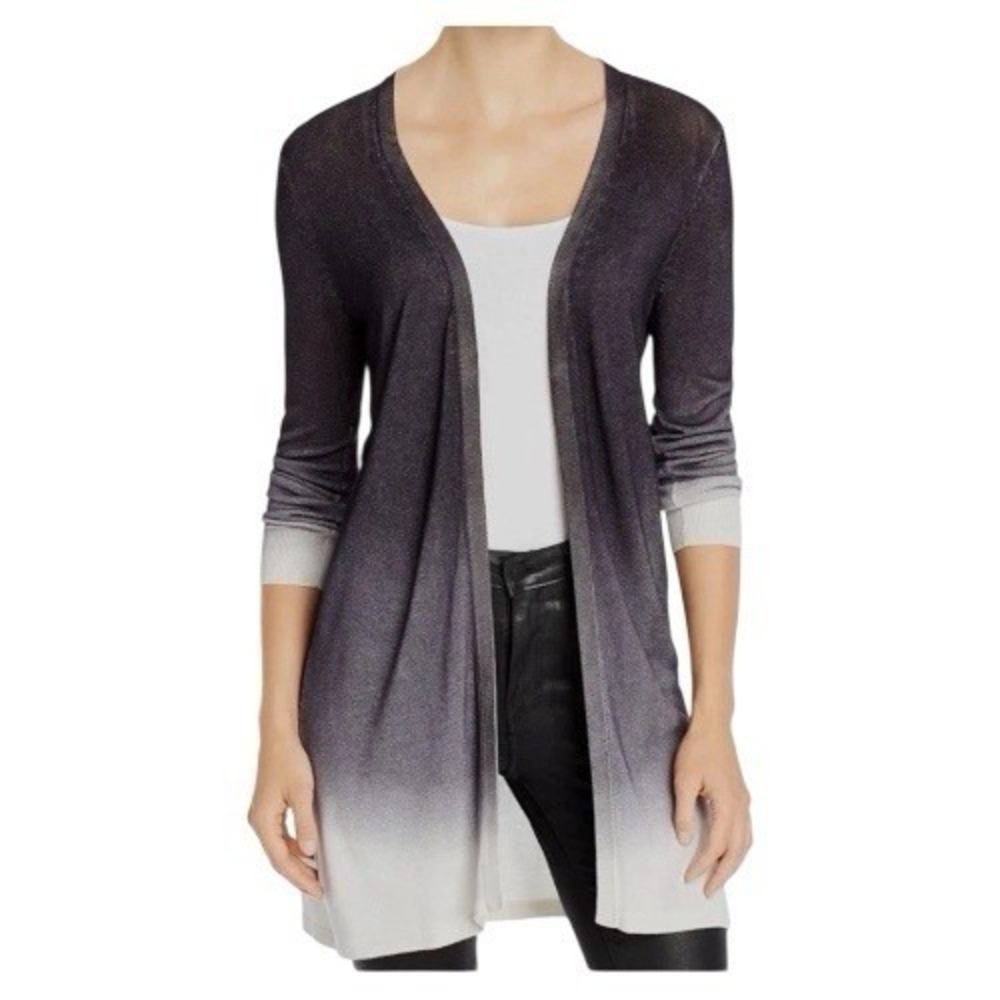 Kobi Halperin Women's Gray Ombre Cardigan Lightweight Sweater Duster Size M